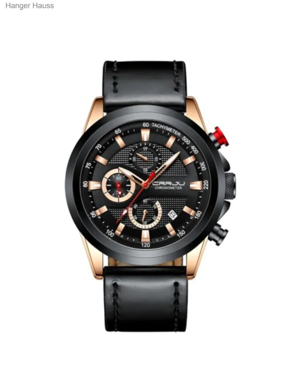 Men's Business Casual Chronograph Quartz Waterproof Wristwatch with Leather